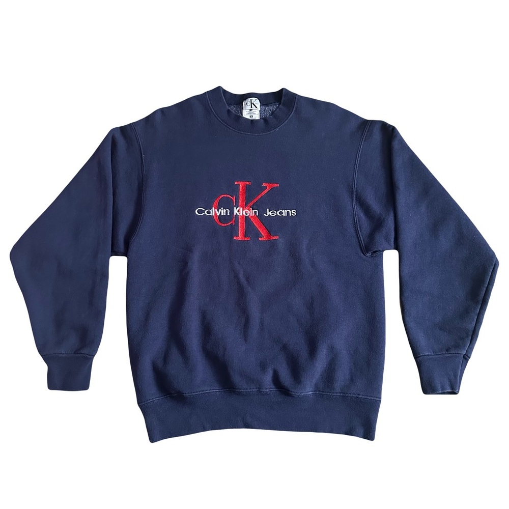 Vintage 90s Calvin Klein jeans men’s sweatshirt navy blue size Medium Pre-owned